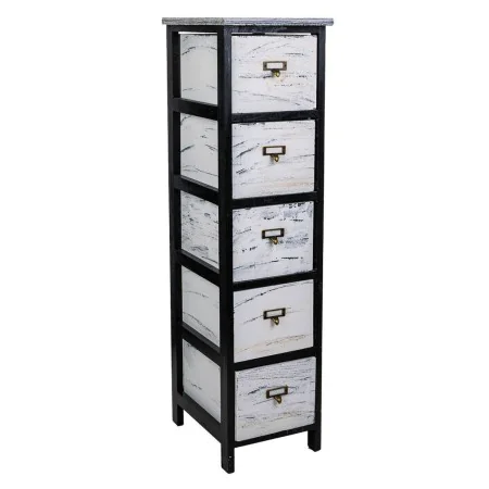 Caisson à Tiroirs Alexandra House Living Blanc Noir Bois de paulownia 32 x 98 x 26 cm de Alexandra House Living, Commodes - R...