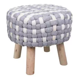 Stool Alexandra House Living White Grey Bamboo Sponge MDF Wood 40 x 36 x 40 cm by Alexandra House Living, Sofas and chairs - ...