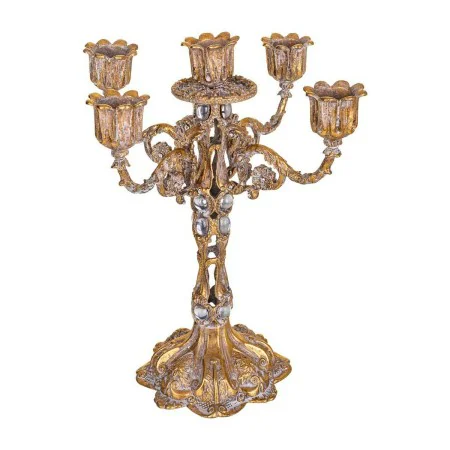 Candle Holder Alexandra House Living Golden Iron 17 x 25 x 17 cm by Alexandra House Living, Candelabras and candle holders - ...