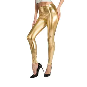 Leggings My Other Me One size Golden by My Other Me, Adults - Ref: S8608178, Price: 5,45 €, Discount: %