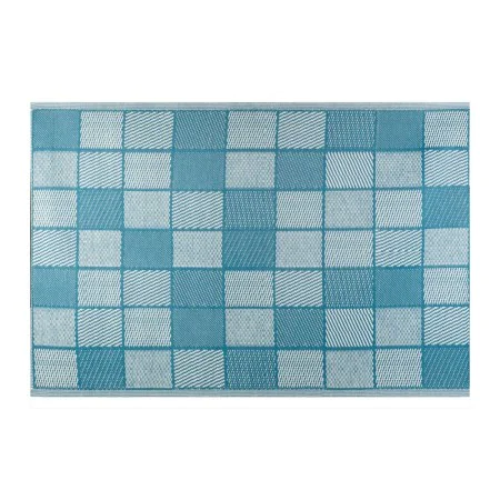 Tapete de Exterior Meis 160 x 230 x 0,5 cm Azul Branco Polipropileno de BigBuy Home, Tapetes - Ref: S8700312, Preço: 34,42 €,...