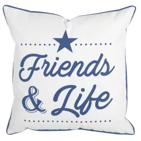 Cushion Positive Cobalt blue 45 x 45 x 12 cm by BigBuy Home, Cushions - Ref: S8700332, Price: 8,19 €, Discount: %