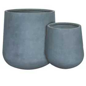 Set de pots de fleurs Samos Gris 60 x 60 x 60 cm (2 Unités) de BigBuy Garden, Cache-pots - Réf : S8700509, Prix : 142,19 €, R...