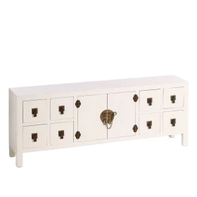 TV furniture ORIENTE 130 x 24 x 50,5 cm Wood White by BigBuy Home, TV tables and stands - Ref: S8800026, Price: 226,34 €, Dis...