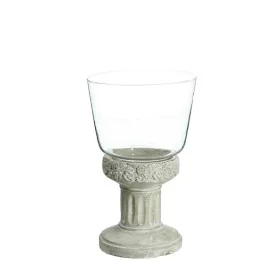 Bougeoir 17,5 x 17,5 x 29,5 cm Verre Gris Ciment de BigBuy Home, Bougeoirs et chandeliers - Réf : S8800037, Prix : 19,28 €, R...