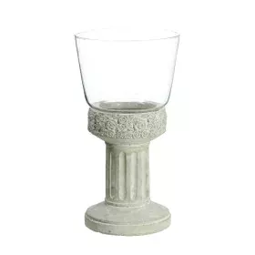 Portavelas 17,5 x 17,5 x 33,5 cm Cristal Gris Cemento de BigBuy Home, Candelabros y portavelas - Ref: S8800038, Precio: 20,85...