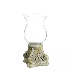 Portavelas 26 x 26 x 58,5 cm Cristal Cemento Crema de BigBuy Home, Candelabros y portavelas - Ref: S8800039, Precio: 46,25 €,...