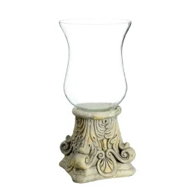 Bougeoir 19,5 x 19,5 x 42 cm Verre Ciment Crème de BigBuy Home, Bougeoirs et chandeliers - Réf : S8800040, Prix : 44,44 €, Re...