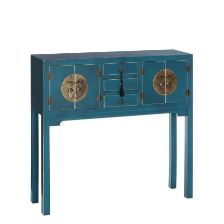 Meuble d'Entrée ORIENTE Bleu Fer DMF 95 x 26 x 90 cm de BigBuy Home, Tables - Réf : S8800044, Prix : 202,84 €, Remise : %