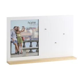 Cornice Portafoto Bianco Legno Cristallo Legno di olmo 46,5 x 7 x 29,5 cm di BigBuy Home, Cornici da parete e da tavolo - Rif...