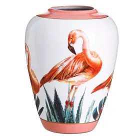 Vase Céramique Corail Blanc Flamant rose 36 x 36 x 48 cm de BigBuy Home, Vases - Réf : S8800226, Prix : 96,17 €, Remise : %