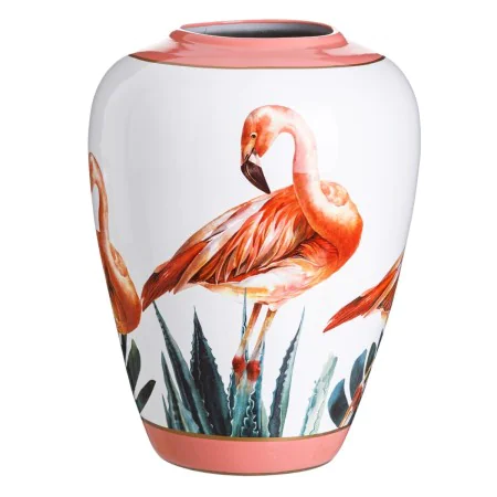 Vase aus Keramik Koralle Weiß Rosa Flamingo 36 x 36 x 48 cm von BigBuy Home, Vasen - Ref: S8800226, Preis: 92,12 €, Rabatt: %