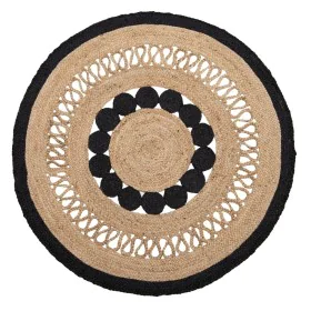 Carpet 120 x 120 x 1 cm Natural Black Jute by BigBuy Home, Area Rugs - Ref: S8800249, Price: 50,70 €, Discount: %