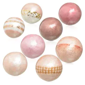 Balls CAPIZ Decoration Pink 10 x 10 x 10 cm (8 Units) by BigBuy Home, Ornaments - Ref: S8800330, Price: 21,10 €, Discount: %