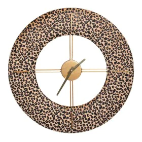 Orologio da Parete 48 x 3,5 x 48 cm Tessuto Sintetico Metallo Leopardo di BigBuy Home, Orologi da parete - Rif: S8800357, Pre...