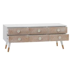 Móvel de TV KLEE 120 x 40 x 50 cm Natural madeira de pinho Branco de BigBuy Home, Mesas e suportes para TV - Ref: S8800462, P...