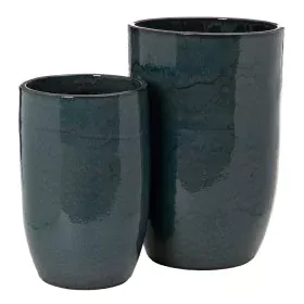 Vase 52 x 52 x 80 cm Ceramic Blue (2 Units) by BigBuy Home, Vases - Ref: S8800523, Price: 403,86 €, Discount: %