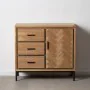 Hall Table with Drawers SPIKE 91 x 40 x 84,5 cm Natural Metal Wood by BigBuy Home, Hallway Furniture Sets - Ref: S8800589, Pr...