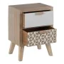 Nightstand KENSY 40 x 30 x 55 cm Natural Wood White by BigBuy Home, Bedside Tables - Ref: S8800641, Price: 94,84 €, Discount: %