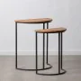 Side table Brown Black Metal Iron MDF Wood 62,5 x 62,5 x 73 cm 62,5 x 31 x 73 cm (2 Units) by BigBuy Home, Tables - Ref: S880...