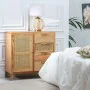 Hall Table with Drawers HONEY 80 x 40 x 82 cm Natural Wood Rattan by BigBuy Home, Hallway Furniture Sets - Ref: S8800776, Pri...