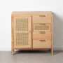 Hall Table with Drawers HONEY 80 x 40 x 82 cm Natural Wood Rattan by BigBuy Home, Hallway Furniture Sets - Ref: S8800776, Pri...