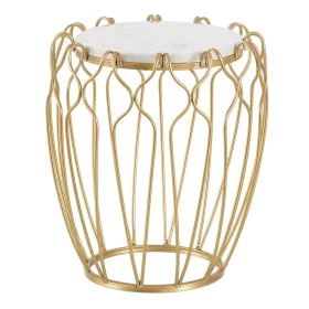 Mesa de apoio 43 x 43 x 50 cm Dourado Metal Branco Mármore de BigBuy Home, Jogos de móveis - Ref: S8800813, Preço: 90,39 €, D...