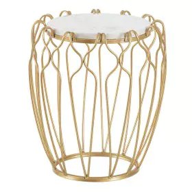 Mesa de apoio 43 x 43 x 50 cm Dourado Metal Branco Mármore de BigBuy Home, Jogos de móveis - Ref: S8800813, Preço: 90,39 €, D...