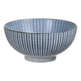 Saladeira 20 x 20 x 9,5 cm Porcelana Azul Branco de BigBuy Home, Travessas e taças - Ref: S8800815, Preço: 19,83 €, Desconto: %