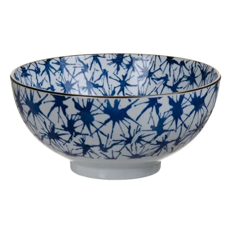 Ensaladera 20 x 20 x 9,5 cm Porcelana Azul Blanco de BigBuy Home, Cuencos y tazones - Ref: S8800816, Precio: 20,04 €, Descuen...