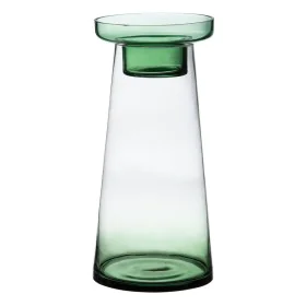 Candleholder 16,5 x 16,5 x 35 cm Green Glass by BigBuy Home, Candelabras and candle holders - Ref: S8800833, Price: 25,79 €, ...