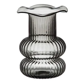 Vase Grey Glass 16,5 x 16,5 x 25 cm by BigBuy Home, Vases - Ref: S8800846, Price: 20,32 €, Discount: %