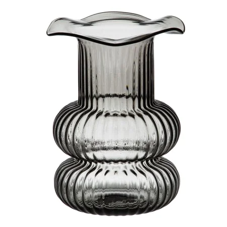 Vase Grey Glass 16,5 x 16,5 x 25 cm by BigBuy Home, Vases - Ref: S8800846, Price: 19,51 €, Discount: %