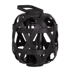 Farol 26 x 26 x 32 cm Portavelas Negro Bambú de BigBuy Home, Candelabros y portavelas - Ref: S8800869, Precio: 35,03 €, Descu...