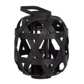 Lantern 26 x 26 x 32 cm Candleholder Black Bamboo by BigBuy Home, Candelabras and candle holders - Ref: S8800869, Price: 33,6...