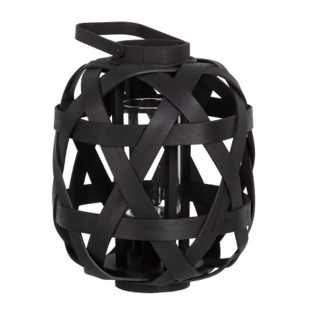 Lantern 26 x 26 x 32 cm Candleholder Black Bamboo by BigBuy Home, Candelabras and candle holders - Ref: S8800869, Price: 35,0...