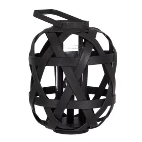 Lantern 29 x 29 x 37 cm Candleholder Black Bamboo by BigBuy Home, Candelabras and candle holders - Ref: S8800870, Price: 37,8...