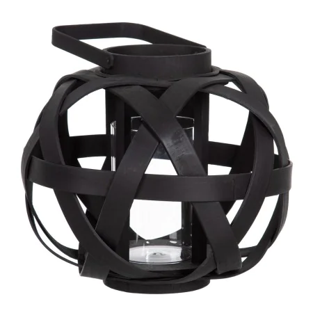 Farol Portavelas Negro Bambú 30 x 30 x 26 cm de BigBuy Home, Candelabros y portavelas - Ref: S8800871, Precio: 33,63 €, Descu...