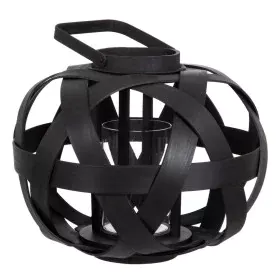 Lanterne 35 x 35 x 29 cm Bougeoir Noir Bambou de BigBuy Home, Bougeoirs et chandeliers - Réf : S8800877, Prix : 38,51 €, Remi...