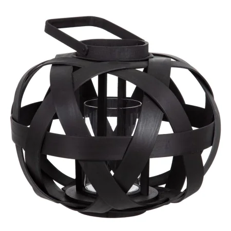 Farol 35 x 35 x 29 cm Portavelas Negro Bambú de BigBuy Home, Candelabros y portavelas - Ref: S8800877, Precio: 38,83 €, Descu...