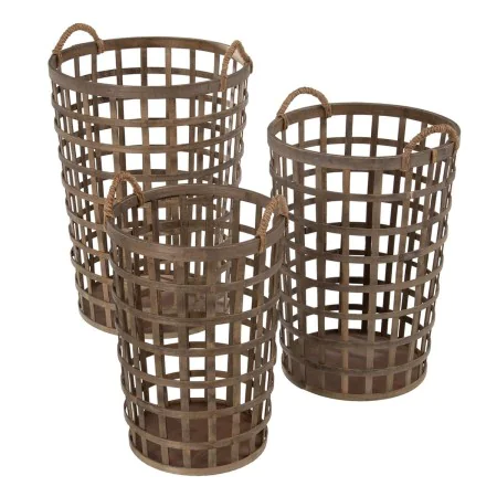 Set of Baskets 41 x 41 x 56 cm Natural Bamboo (3 Pieces) by BigBuy Home, Storage baskets - Ref: S8800879, Price: 108,86 €, Di...