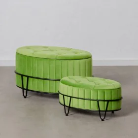 Pouf 80 x 80 x 46 cm Tissu Synthétique Métal Vert de BigBuy Home, Poufs - Réf : S8800920, Prix : 213,06 €, Remise : %