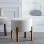 Pouffe Synthetic Fabric Beige Wood 46 x 46 x 46 cm by BigBuy Home, Footstools - Ref: S8800942, Price: 115,30 €, Discount: %