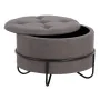 Puff 63 x 63 x 41 cm Tejido Sintético Metal Gris oscuro de BigBuy Home, Puffs - Ref: S8800943, Precio: 163,89 €, Descuento: %