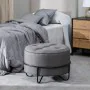 Pouf 63 x 63 x 41 cm Tissu Synthétique Métal Gris foncé de BigBuy Home, Poufs - Réf : S8800943, Prix : 163,89 €, Remise : %