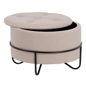 Pouf 63 x 63 x 41 cm Tissu Synthétique Beige Métal de BigBuy Home, Poufs - Réf : S8800944, Prix : 163,89 €, Remise : %