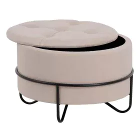 Puff 63 x 63 x 41 cm Tessuto Sintetico Beige Metallo di BigBuy Home, Pouf - Rif: S8800944, Prezzo: 163,89 €, Sconto: %