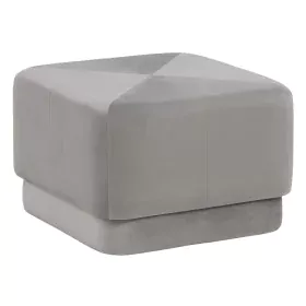 Puff Tecido Sintético Cinzento Madeira 60 x 60 x 40 cm de BigBuy Home, Pufes - Ref: S8800959, Preço: 132,63 €, Desconto: %