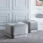 Pouffe Synthetic Fabric Grey Wood 60 x 60 x 40 cm by BigBuy Home, Footstools - Ref: S8800959, Price: 138,46 €, Discount: %