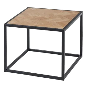 Table de Nuit SPIKE 55 x 55 x 45 cm Naturel Métal Bois de BigBuy Home, Tables de chevet - Réf : S8800963, Prix : 90,39 €, Rem...